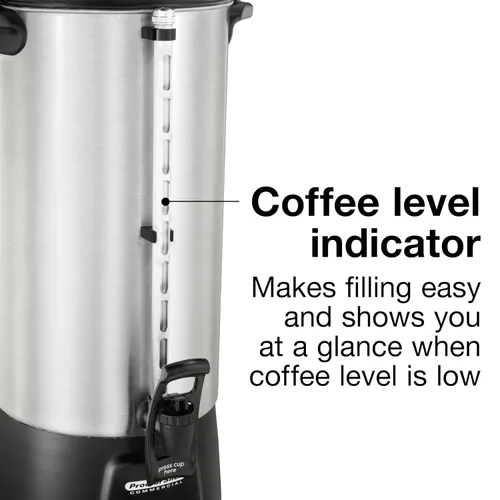 Vista 9 de Proctor Silex 45100 Urna para café de aluminio cepillado para 100 tazas