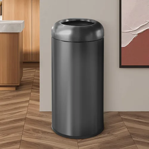 Vista 8 de BEAMNOVA Bote de basura abierto de 16.5 galones con tapa, acero inoxidable Metálico