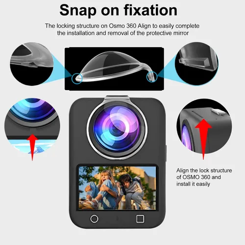 Vista 9 de PULUZ Protector de lente para DJI Osmo Action 360, cubierta protectora de PC HD Sport Camera Lens Protector a prueba de golpes/resistente a