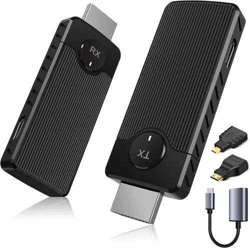 Vista 10 de HDMI inalámbrico para transmisión, kit de transmisor y receptor, baja latencia 1080P Full HD salida de video/audio, rango de 165 pies/50M con doble