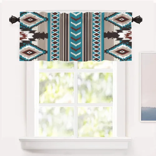 Vista 74 de Shrahala Art Nouveau Floral Pattern Blackout Curtain Tiers, Delicate Vine and Flower Design Kitchen Valance Light Blocking Tier Drapes with Rod