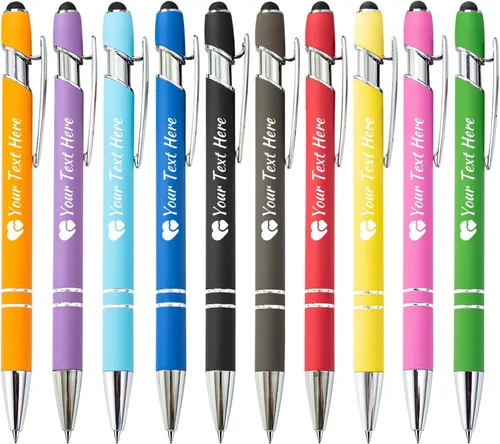 Vista 27 de Bolígrafos personalizados con lápiz capacitivo, bolígrafos personalizados impresos con tu logotipo o mensaje, ideales para regalos, promociones
