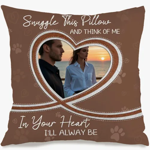Vista 9 de Single Photo Custom Pillow Cover with Personalized Text Turning Your Memory into a Beautiful Throw Pillow and Making it a Touching Gift Choice for