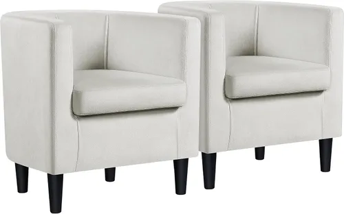 Vista 12 de Yaheetech - Silla de terciopelo decorativa, sillones modernos y cómodos, silla de sofá de barril tapizada para sala de estar, dormitorio, sala
