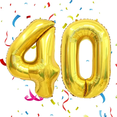 Vista 11 de Globos dorados de 40 pulgadas con números y letras del número 16, decoraciones de cumpleaños de 16 para niños, globos del número 6 y 1 incluidos Oro