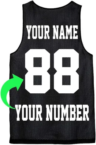 Vista 2 de Personalize Your Own Team Basketball Jersey with Your Custom Name and Number