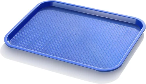 Vista 3 de New Star Foodservice Bandeja de comida rápida, juego de 12 (azul, 12 x 16 pulgadas)