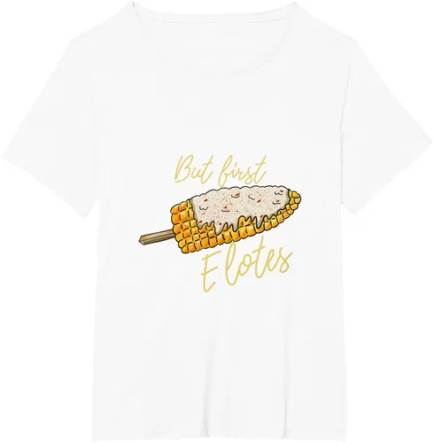 Vista 31 de But First Elotes Corn on the Cob - Camiseta divertida para amantes de la comida mexicana, Negro, S