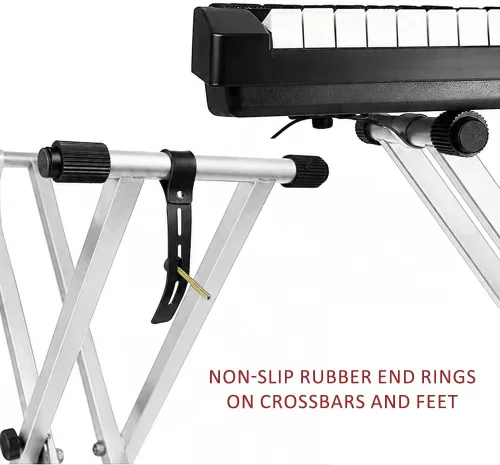 Vista 4 de Kadence NK13WH Touring Series - Soporte para teclado de 6.6 lbs de doble X Marco resistente y embrague de bloqueo seguro Diseño X de doble