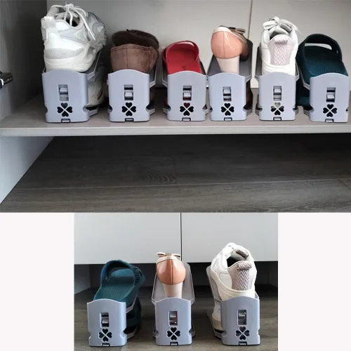 Vista 6 de Organizador de ranuras para zapatos, zapatero, organizador de ranuras para zapatos para armario, ahorro de espacio de zapatos, organizador simple