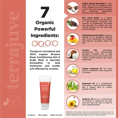 Vista 5 de Terrajuve Acondicionador de máscara de psoriasis para cabello y cuero cabelludo, hidratante natural, loción calmante para piel seca, picazón, roja