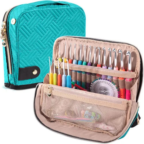 Vista 14 de MYBAGZING Estuche para Ganchos de Ganchillo con Juego de 14 Ganchos de Ganchillo de Tamaño 2 mm (B) - 10 mm (N) Ganchos de Ganchillo Ergonómicos