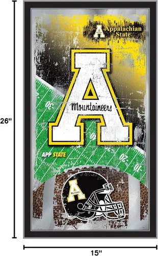Vista 6 de Espejo de fútbol Appalachian State de 15" x 26" por Holland Bar Stool Company Appalachian State University