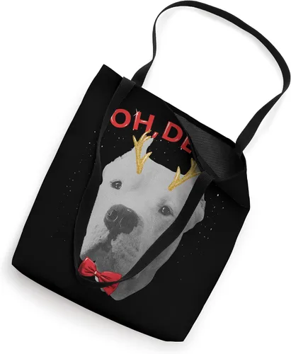 Vista 2 de Oh Deer Dogo Argentino - Bolso de mano con lazo rojo