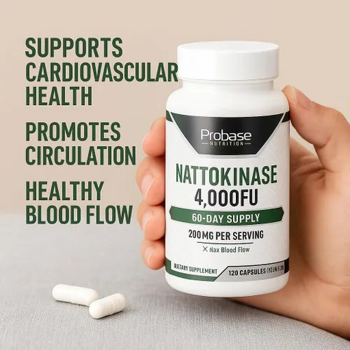 Vista 7 de Probase Nutrition Suplemento de nattoquinasa 4,000 porciones FU, 120 cápsulas (derivadas de Natto japonés) Enzimas sistémicas para apoyo