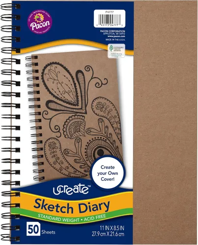 Vista 8 de Pacon® PAC4776 Art1st® - Diario de bocetos para crear tu propia portada, 9 x 6 pulgadas, natural
