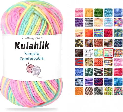 Vista 70 de Hilo acrílico de 8.82 oz (5 x 1.76 oz) para tejer, hilo de hilo degradado colorido, 5 rollos de madejas, perfecto para cualquier proyecto de 06