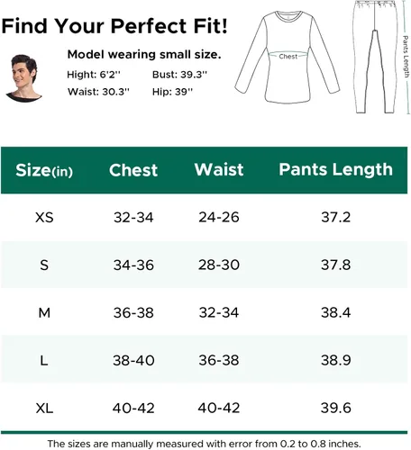 Vista 7 de INNERSY Conjunto de ropa interior térmica para hombre, ligero, capa base, pantalones largos para ejercicio de invierno