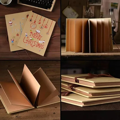 Vista 3 de Álbum de fotos de bricolaje autoadhesivo, 5 pulgadas, 6 pulgadas, 8 pulgadas, kraft/álbum de papel negro, colección de fotos, libro de recuerdos