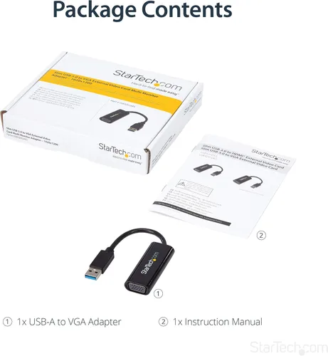 Vista 6 de StarTech.com Adaptador USB 3.0 a VGA, convertidor de monitor USB a VGA para Windows, delgado, TAA (no compatible con macOS/ChromeOS/Linux)