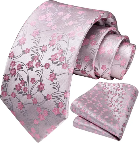 Vista 16 de Corbatas florales tejidas clásicas para hombre, corbata cuadrada de bolsillo, corbatas formales para hombres, boda con pañuelo