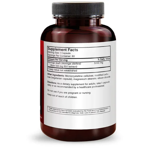 Vista 2 de FutureBiotics Moringa 5000 mg 60 Vegetarian Capsules