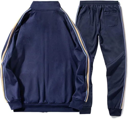 Vista 2 de AOTORR Conjunto deportivo de 2 piezas para hombre, conjunto deportivo de manga larga