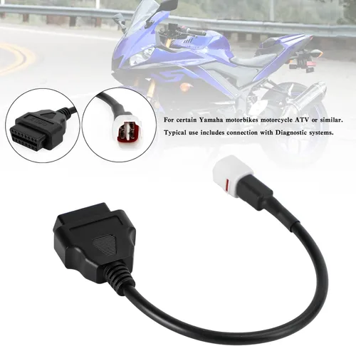 Vista 5 de Mad Hornets Conector adaptador de cable de 4 pines a OBD2 apto para Yamaha R1 R6 MT09