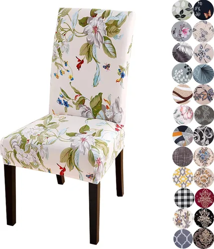 Vista 30 de Juego de 6 fundas de terciopelo para sillas de comedor, fundas elásticas suaves para sillas Parson, extraíbles y lavables, con elástico para un