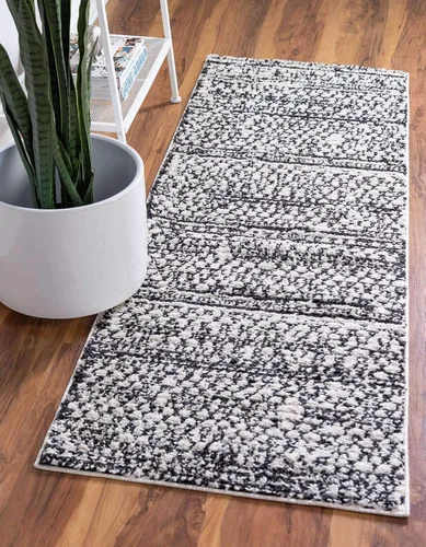 Vista 17 de Unique Loom Morocco Collection - Alfombra de área con borde abstracto, diamante, bohemio, 2 pies 2 x 3 pies, marfil/negro