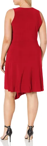 Vista 3 de Star Vixen Vestido asimétrico sin mangas con cuello plegable para mujer, talla grande