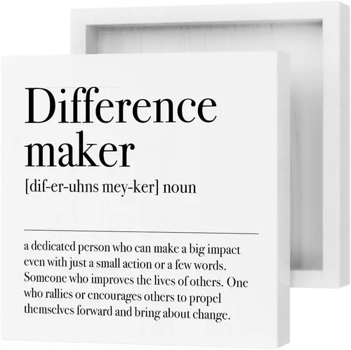 Vista 2 de YYDS Difference Maker Definition Letrero Decorativo de Caja de Madera Regalos de Despedida para Compañeros de Trabajo para Maestro Jefe Líder