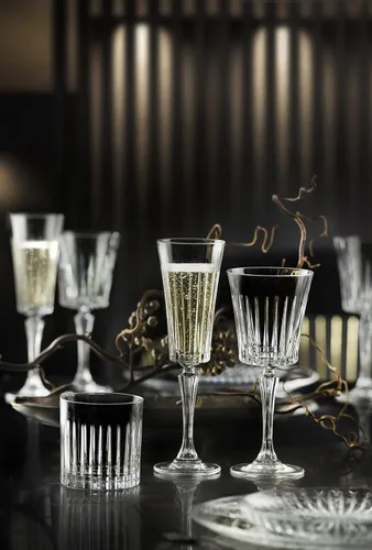 Vista 4 de Barski Copas de flauta de tostado, champán, flautas, juego de 6 copas de cristal de flauta, flautas de brindis de boda, diseñadas, 7 onzas