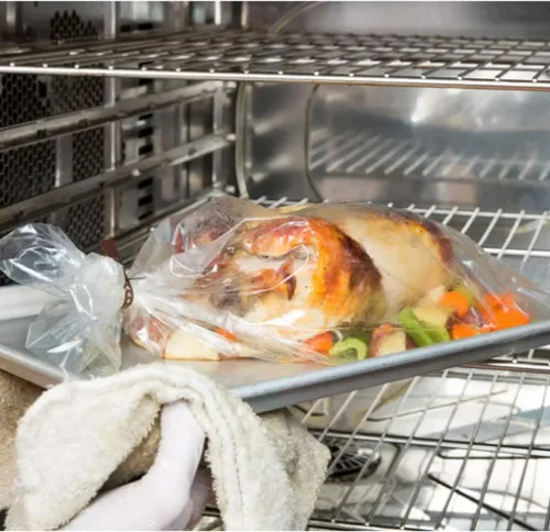 Vista 3 de Home Select Bolsas para horno Big Chef sin BPA, tamaño pavo – 2 piezas, desechables, de plástico de una sola capa, parte superior plegable