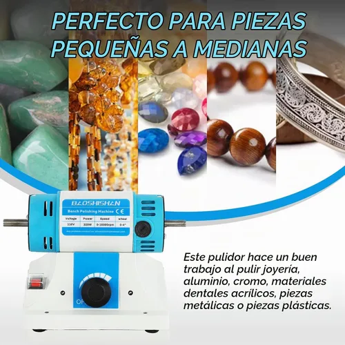 Vista 7 de BAOSHISHAN - Amortiguador de banco de velocidad variable con 3 tipos de ruedas de pulido