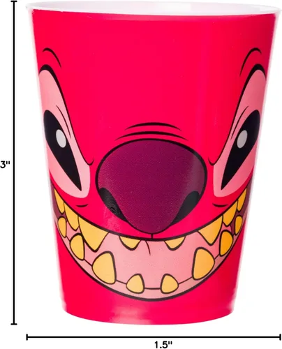 Vista 9 de Silver Buffalo Lilo and Stitch Faces, juego de 4 vasos de plástico, 1.5 Caras de personajes de Lilo y Stitch
