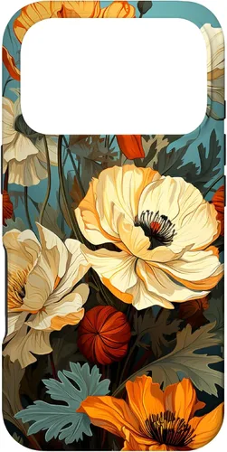 Vista 29 de Funda de flores mexicanas para iPhone 12 Pro Max Marigold Flower and Teal Aqua Blue Cyan