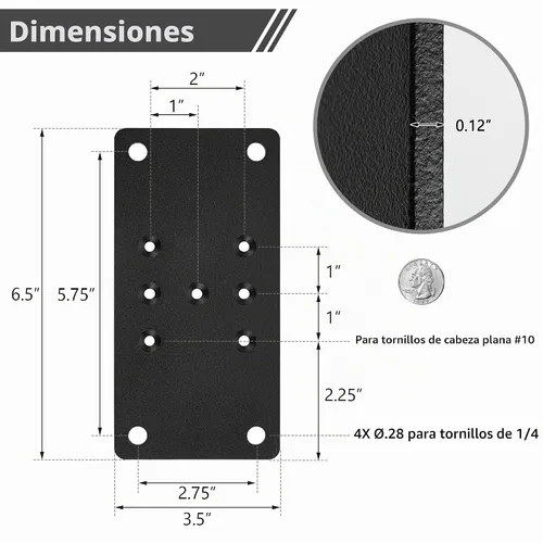 Vista 7 de 2 paquetes de placas de anclaje de poste 4x4 - Ideal para barandillas de cubierta, valla de madera, base de poste, poste de valla, poste de buzón