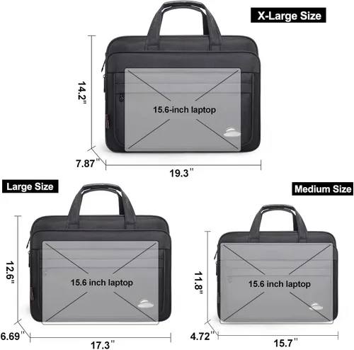 Vista 3 de Maletines grandes para hombres bolsa de lona de 15.6 pulgadas 17 pulgadas 19 pulgadas portátil caso trabajo bolsas oficina mensajero
