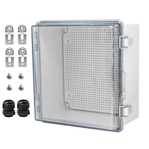 Vista 40 de Caja Eléctrica Impermeable para Exteriores Caja de Conexiones Resistente a la Intemperie IP67 Carcasa de Plástico ABS Caja de Proyecto para Gris