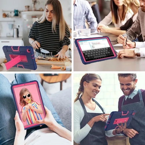 Vista 4 de Funda para Samsung Galaxy Tab A 8.4 2020, resistente PC duro de silicona suave con función atril, resistente funda protectora de alto impacto
