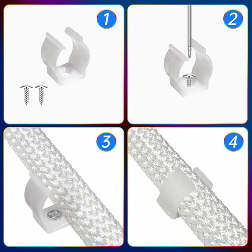Vista 9 de Cuerda de luces LED, tira de luces LED de neón de 9.84 pies con luminosa de 360 grados, 5 V USB flexible IP67, impermeable, sincronización