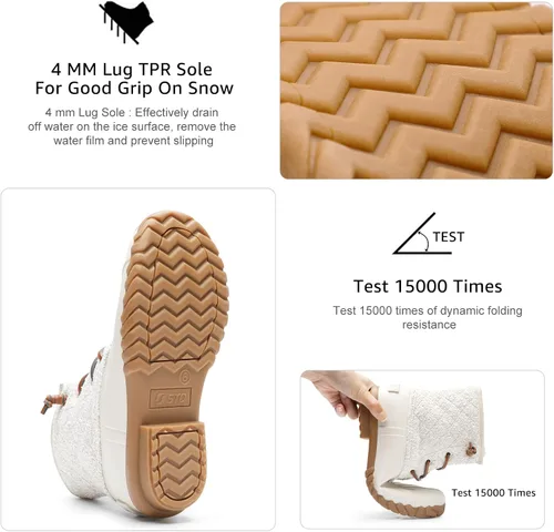 Vista 6 de STQ - Botas de pato para mujer, Botas de invierno acolchadas para la nieve