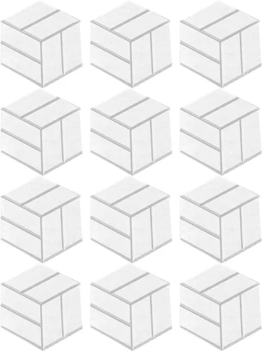 Vista 8 de 12PCS Sound Absorbing Wall Panels Polyester Texture Hexagonal Soundproof Foam for Bedroom Music Room Decorations Soundproof Wall White