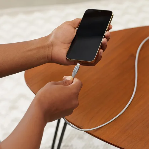Vista 8 de Amazon Basics - Cable Lightning de nailon trenzado doble a USB, colección avanzada, cargador para iPhone certificado MFi