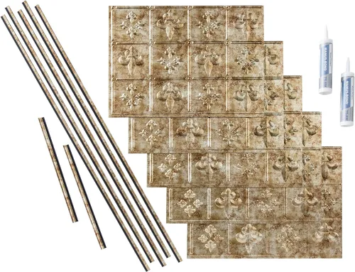 Vista 18 de FASÄDE Fleur de Lis - Kit decorativo de vinilo para salpicaduras de 15 pies cuadrados, color blanco brillante