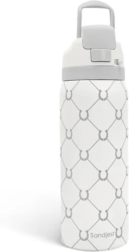 Vista 9 de Botella de agua aislada de acero inoxidable SANDJEST con pajita para deportes y viajes, la mejor tía de siempre, 946ml, regalos para mujeres, día