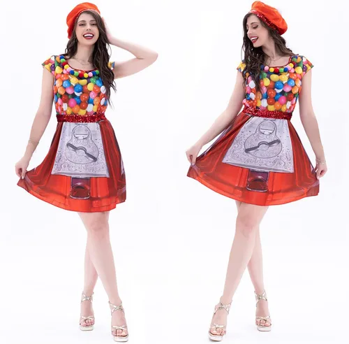 Vista 8 de JUST FOR PARTY Gumball Machine Women Dress Costume for Halloween