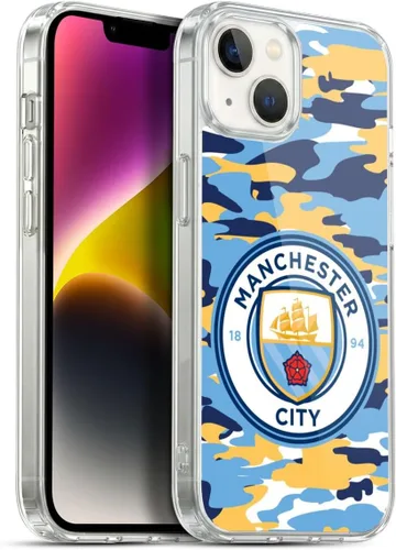 Vista 244 de Head Case Designs Funda de gel con licencia oficial del Manchester City Man City FC Blue Moon Badge Camou [protección de grado militar] compatible