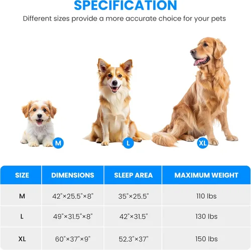 Vista 6 de Simple Deluxe Cama elevada y refrescante para perro, cunas portátiles elevadas para perros, patas antideslizantes, duradera, portátil, para Negro